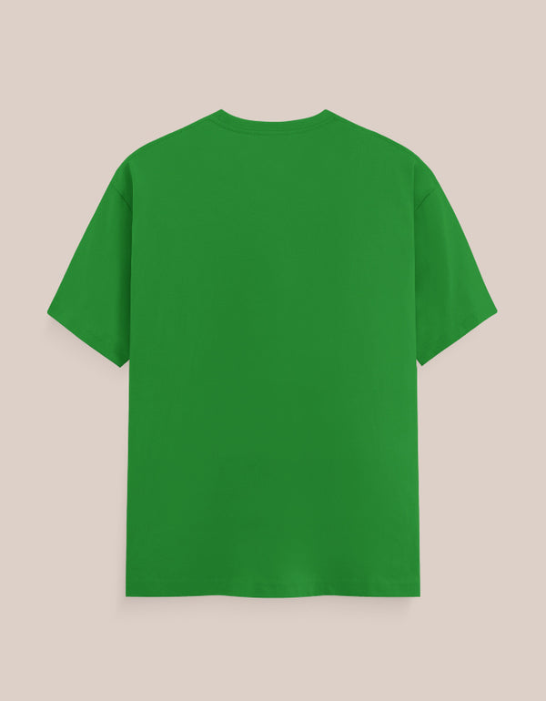Green t-shirt on a beige background