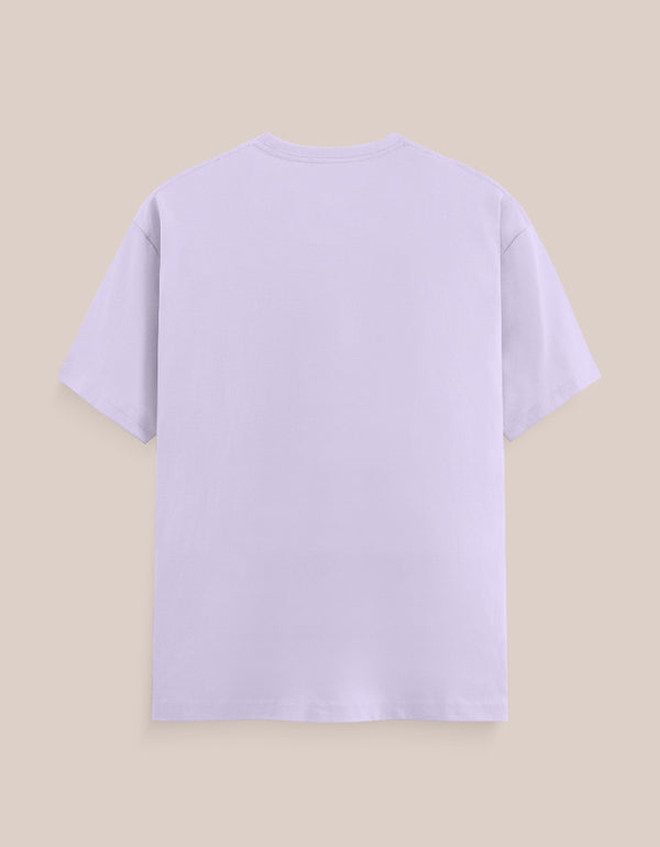 Light purple t-shirt on a beige background