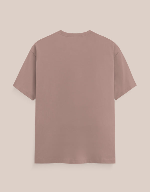 Mauve t-shirt on a beige background