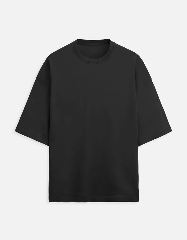 Black t-shirt on a white background