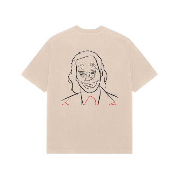 Joker oversized  t-shirt – villain era streetwear for men and women BEIGE