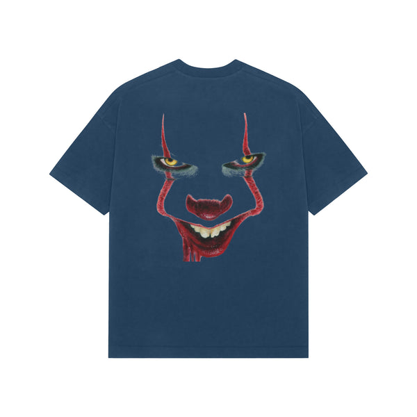 Minimalist clown-inspired tee for street fashion lovers NAVY