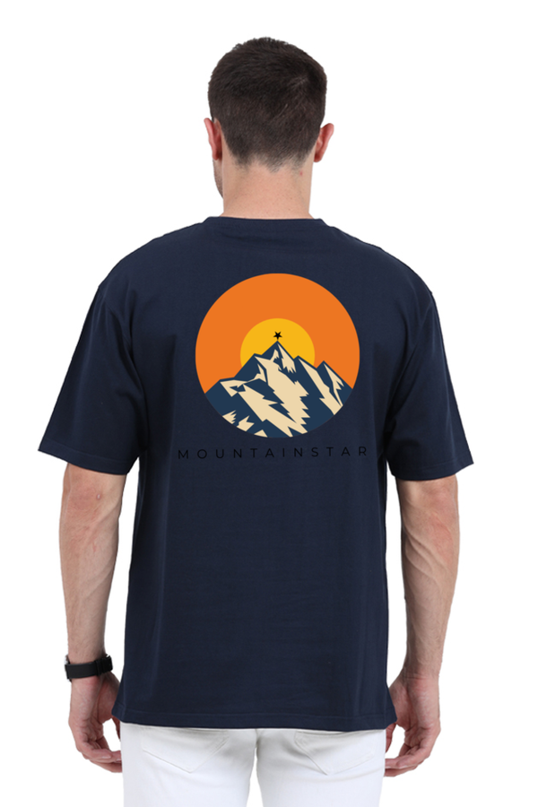 Mountainstar oversized t-shirt – white cotton explorer fashion-NAVY

