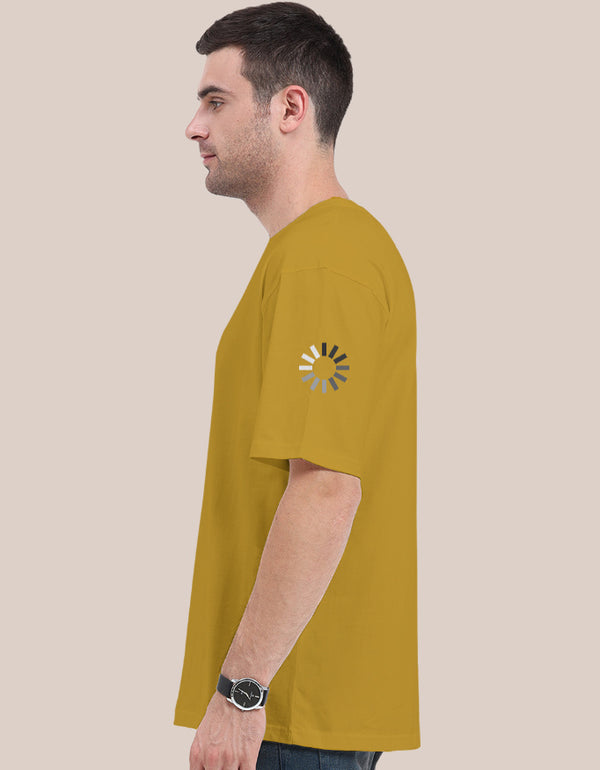 Stand out with this witty buffering symbol graphic tee on the shoulder. It's the perfect way to silently communicate your 