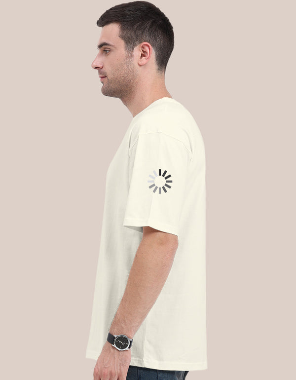 Stand out with this witty buffering symbol graphic tee on the shoulder. It's the perfect way to silently communicate your 